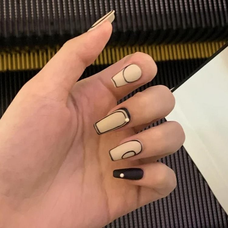 Sky Blue Nail Art Long Fake Nails Snowflake Matte Ballet Tips Press on False Graffiti Glue Coffin Stick Display Set Full Cover