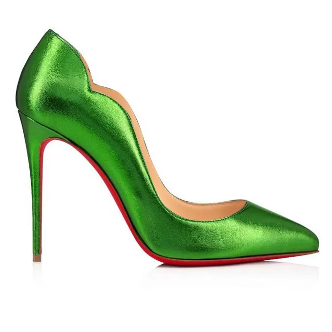 100mm/120mm Women's Pointed Toe and V-shaped Heels Fashion Bright Color Series Red Bottom Pumps-vocosishoes