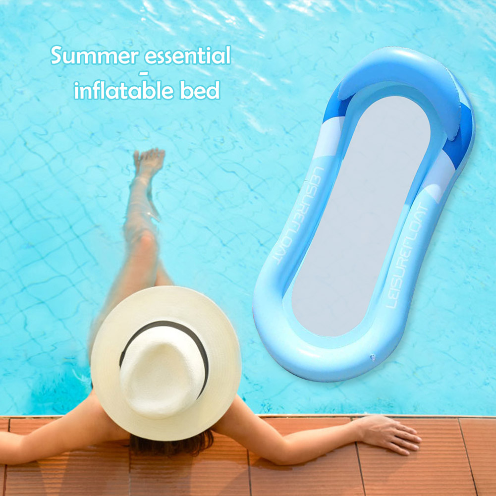 

Inflatable Water Sleeping Bed Floating Lounge Air Mattress Outdoor Toy Blue, 501 Original