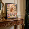 Floral Arch Curly Hair Lady Special Shaped 5D DIY Partial Drill Diamond Painting Kits for Adults Beginners Home Decor Diamond Dots Paintings Diamond Art Kit 11.81x15.75inch