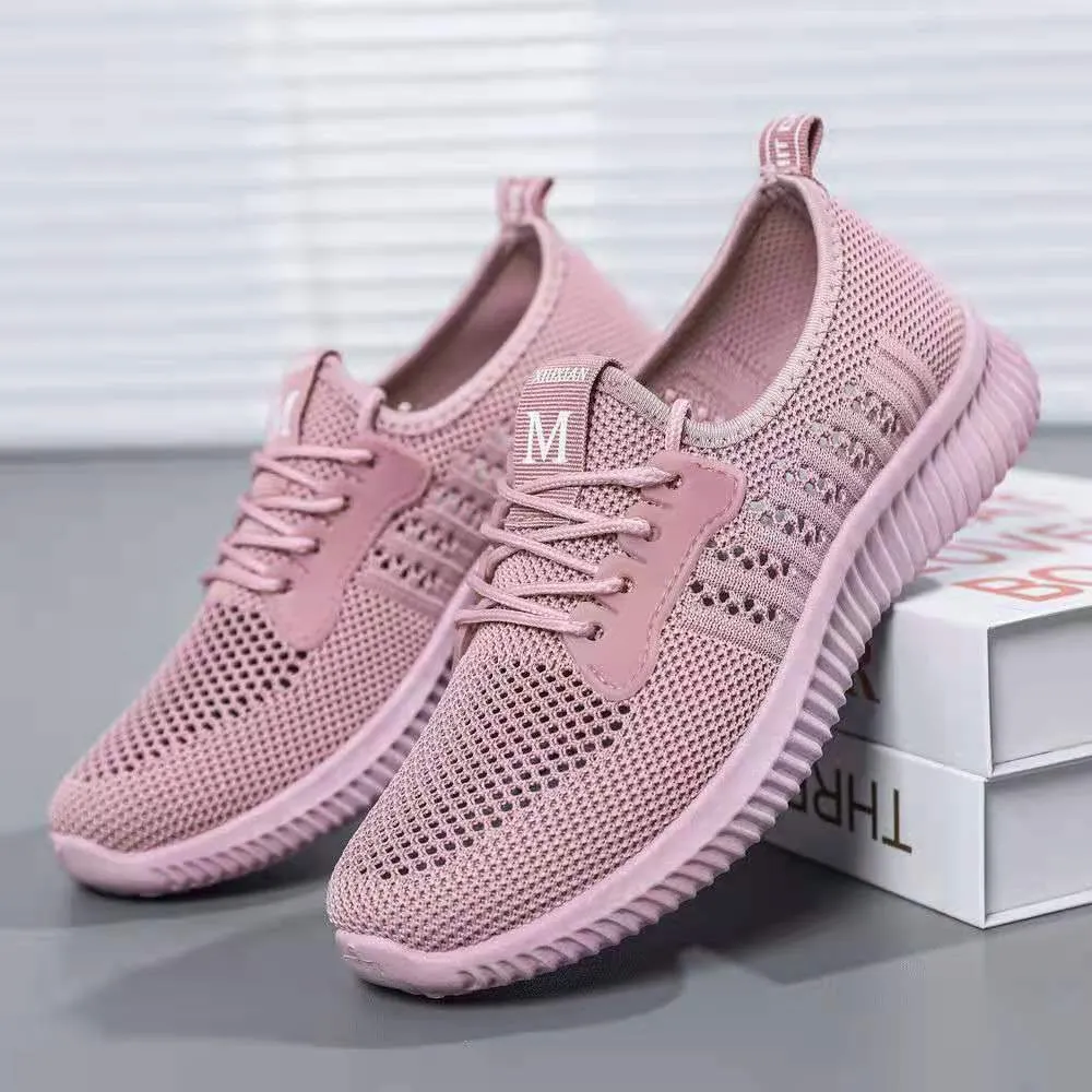 Women Shoes 2021 Mesh Platform Shoes Women Breathable Lace Up Sneakers Women Hollow Out Casual Shoes Zapatillas De Deporte
