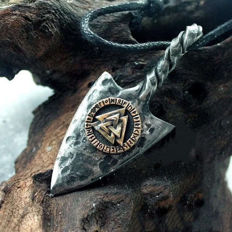 Coutureaura Valknut Spear Weapon Rope Necklace