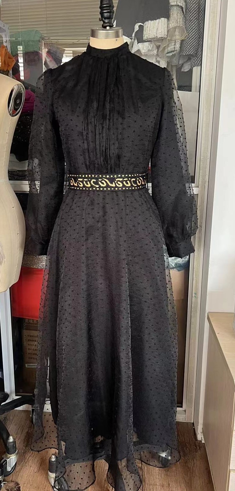 Women's Polka Dot Print Mesh Elegant Dress | Oxredo Shop Ramadan Sale