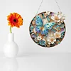 (US Only)2D Flat DIY Butterfly Diamond Art Pendant Window Hanging Art for Home Decor