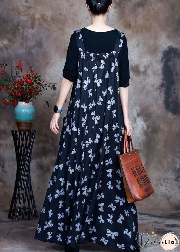 Plus Size Navy Print Pockets asymmetrical design Fall 2 Piece Outfit