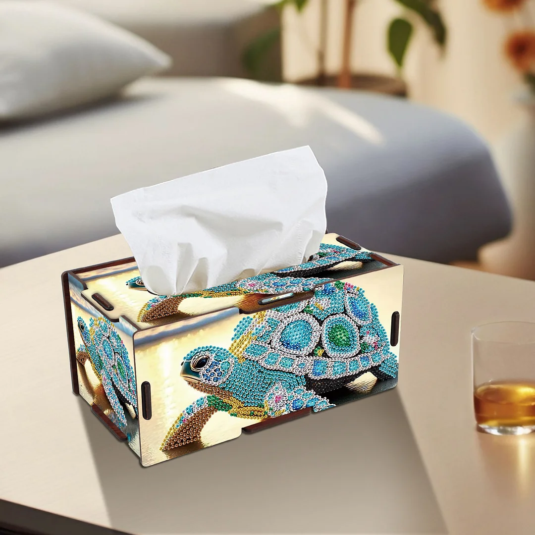 Wooden Diamond Painting Tissue Box for Home and Office Decoration (ZJH021)