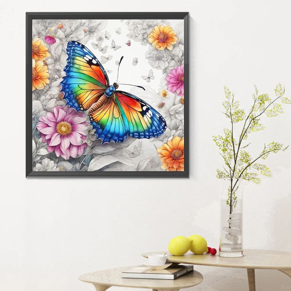 Diamond Painting - Full Round Drill - Butterfly(Canvas|30*30cm)