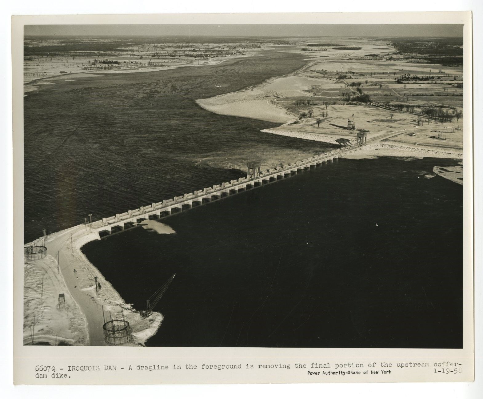 New York Power Authority - Vintage Glossy 8x10 Photo Poster paintinggraph Iroquois Dam - 1958