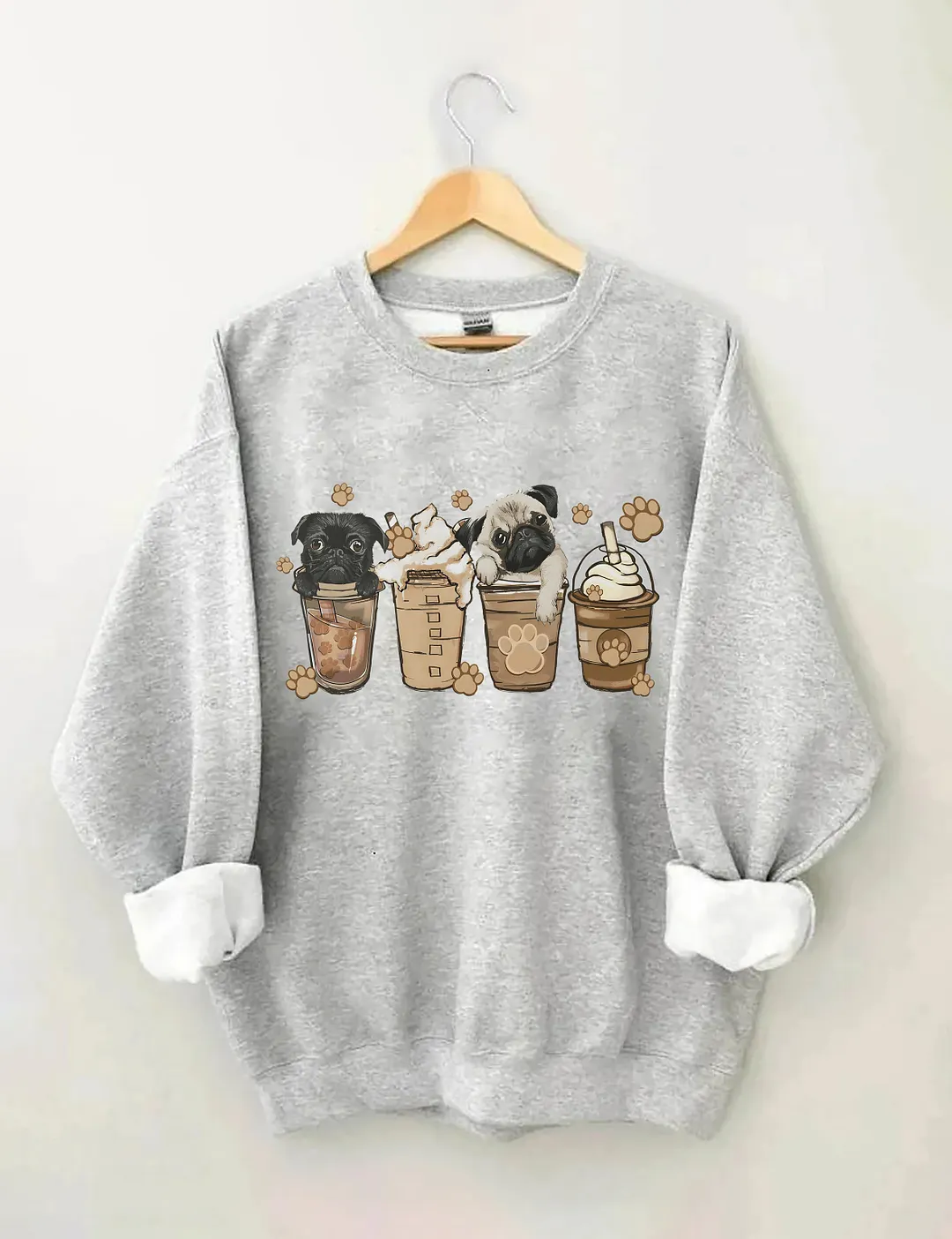 Cute Pug Coffee Sweatshirt