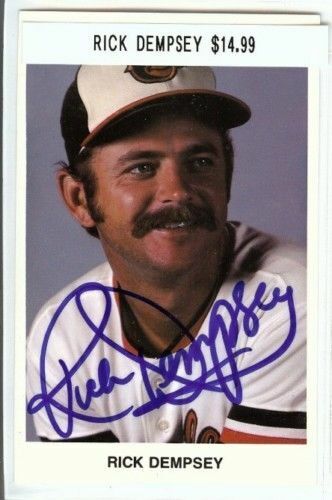 Rick Dempsey Signed Team Issue Postcard/Photo Poster painting Auto