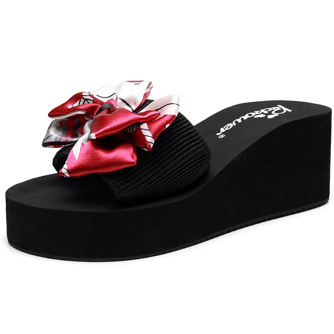 Letclo™ 2021 Summer Bow Decor Flatform Slide Sandals letclo Letclo