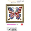 Independence Day Butterfly DIY Special Shaped Drill Wooden Diamond Painting Tabletop Ornaments Kit with Photo Frame Desktop Diamond Art Kits Double-Sided Pattern for Adults/Beginners Home Decor