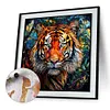 Tiger Glass Painting-Paint by Numbers Acrylic Painting 40*40CM
