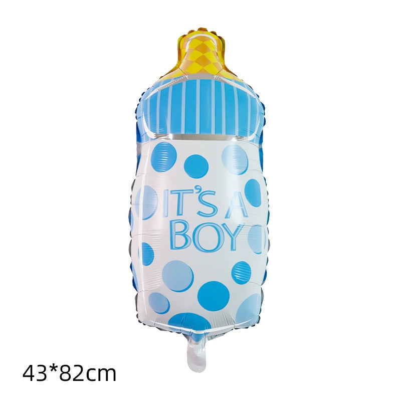 5 Pieces Cartoon Baby Baby Baptism Aluminum Film Balloon Baby Shower Baby Bottle Foot Stroller Balloon