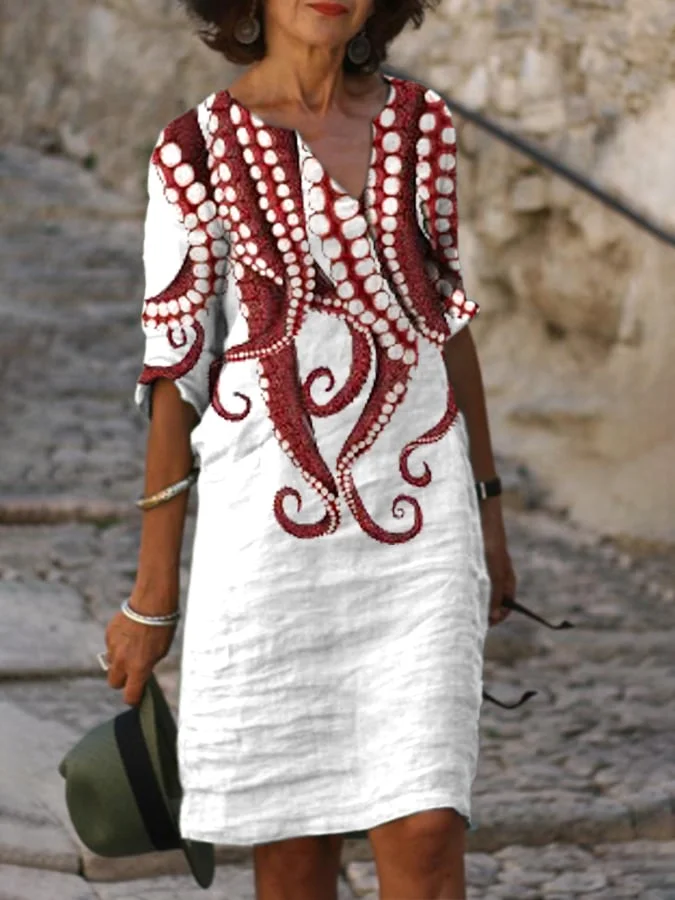 Women's Deep Sea Octopus Art Print Dress