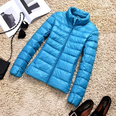 90% Ultra-light Plus Size Thin Down Jacket Women 2020 Autumn Winter Slim Short Hooded Warm White Duck Down Coat Women Outerwear