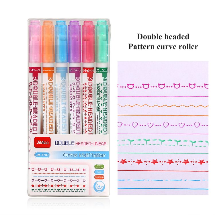 JOURNALSAY 3/6Pcs/Set Creative flower roller pen bujo pens cute Curve marker pens