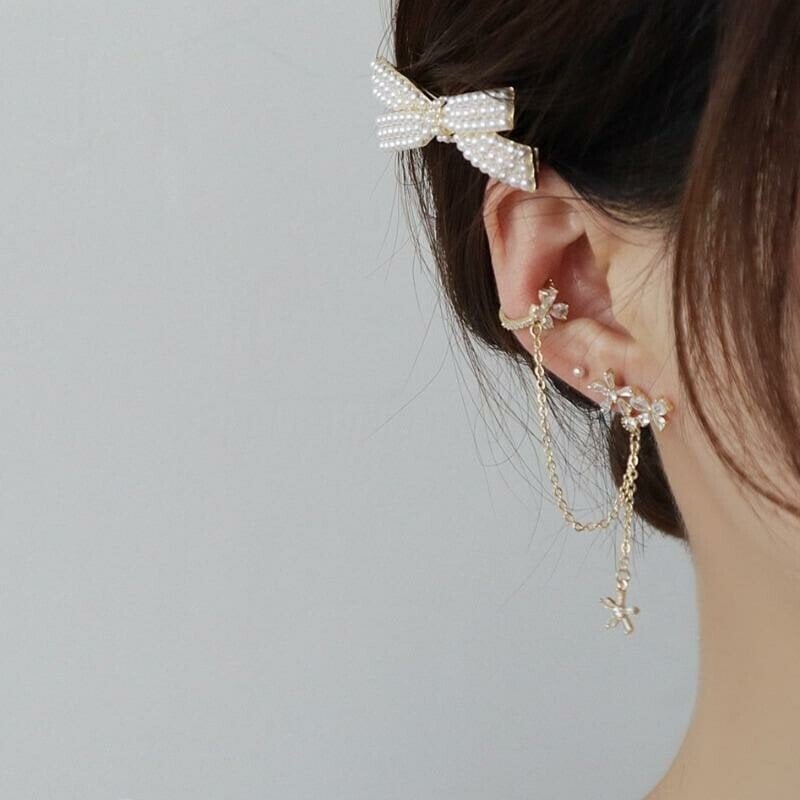 Fluttery Garden Piercing with Ear Cuff