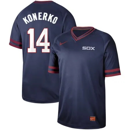 Men's Chicago White Sox #14 Paul Konerko Navy Cooperstown Collection Legend  Stitched MLB Jersey