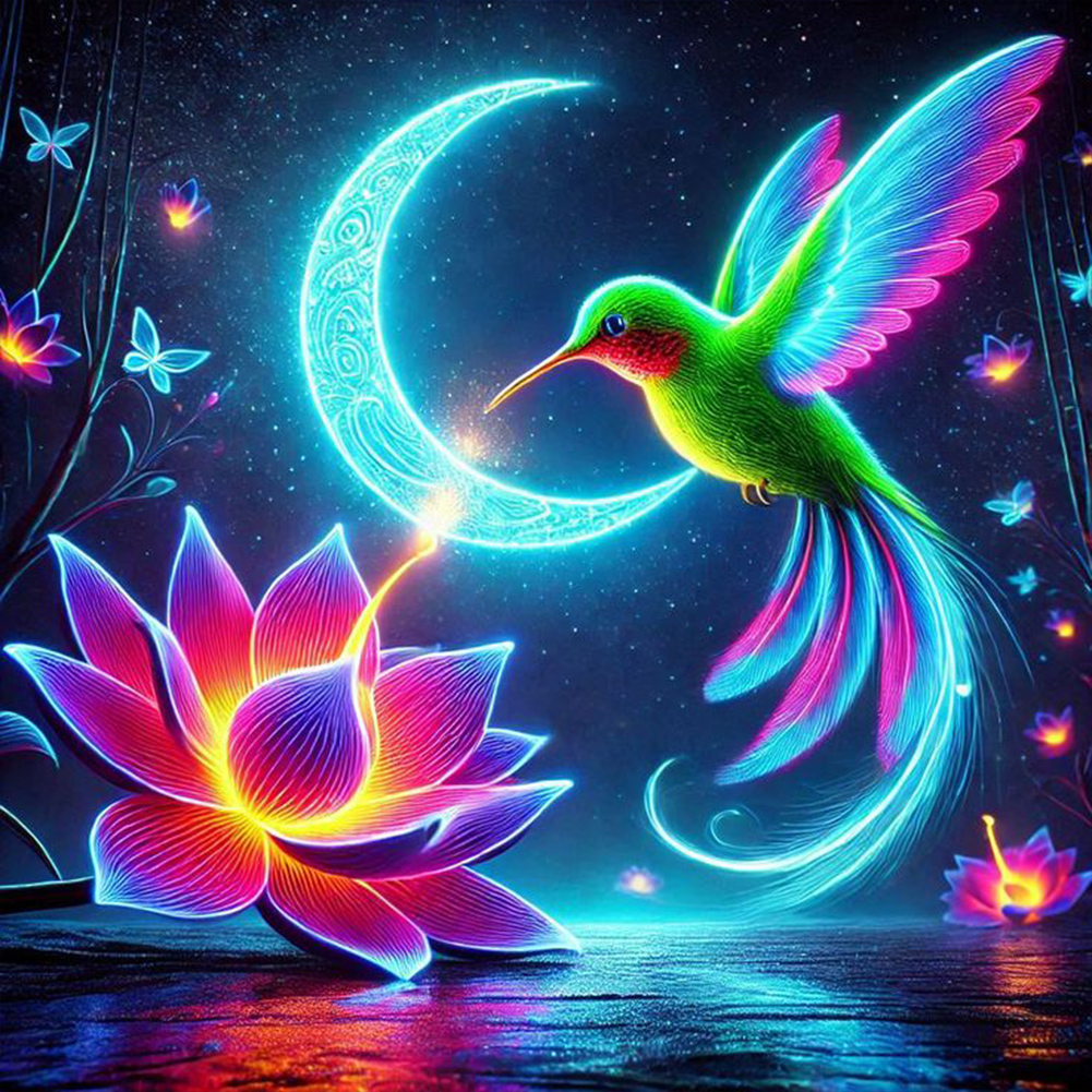 Luminous Hummingbirds 30*30cm(canvas) full round drill diamond painting