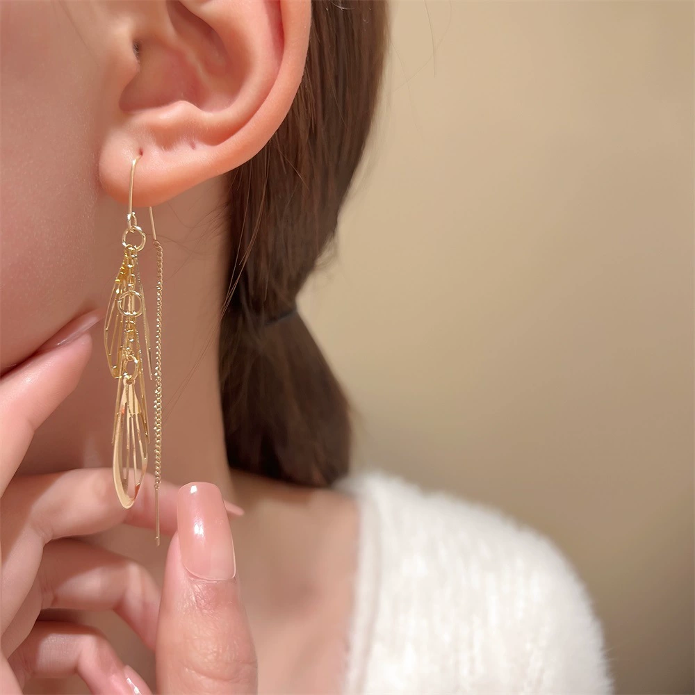 Long Wing Stud Earrings