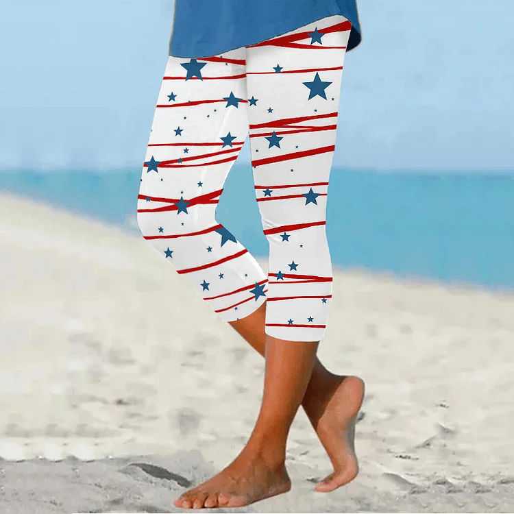 Comstylish Independence Day Star Print Leggings