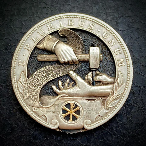 🔥Perfect Father's Day Gift Handmade Art Coin Carved by Roman Booteen