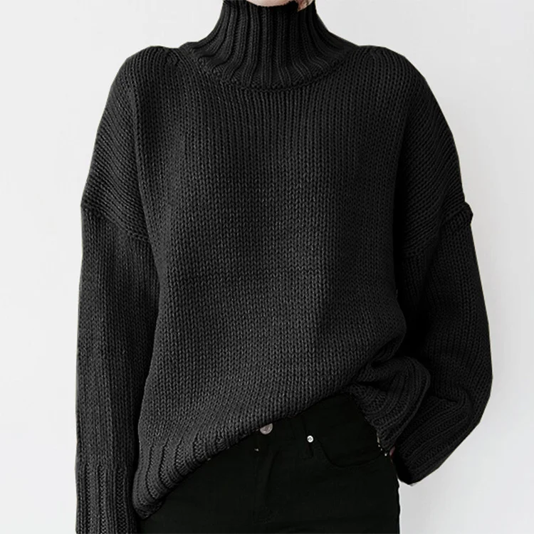 Wongn Wongn Autumn And Winter New High Collar Long Sleeve Solid Color Knit Jumper Sweater Women's Clothing
