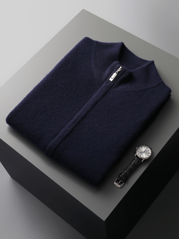 Raptureculture men fall outfits casual New Men's Zipper Wool Cardigan Waistcoat Autumn Winter Cashmere Sweater Sleeveless Knitwear 100% Merino Wool Vest Tops Clothing
