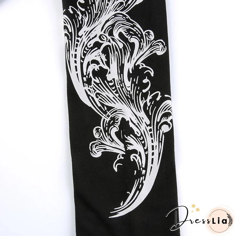 Vintage V Neck Printed Long Sleeve Shirt