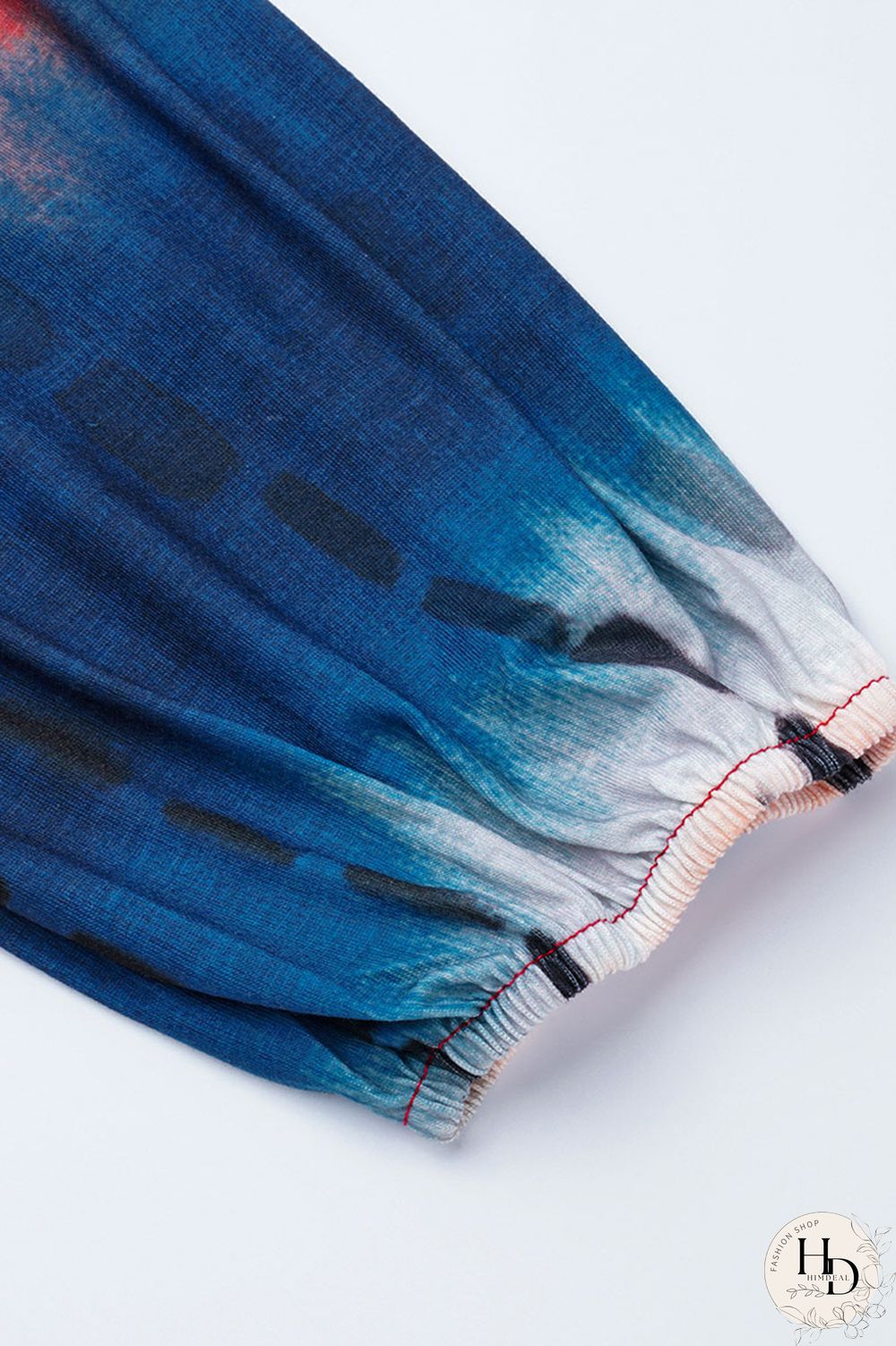 Yellow Fashion Casual Tie Dye Asymmetrical O Neck Plus Size Two Pieces