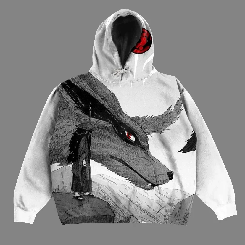 Anime Print Long Sleeve Hoodie