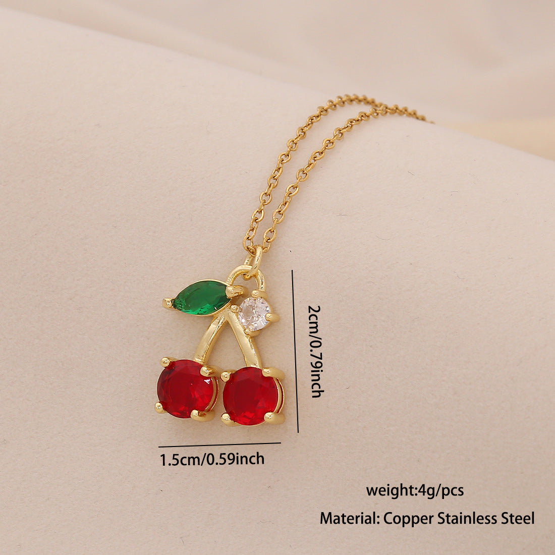 Cute Cherry Strawberry Pendant Necklace Fashionable And Versatile Clavicle Chain Trendy Necklace N1510