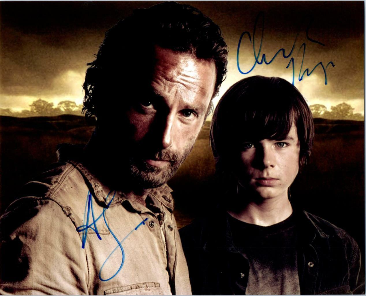 Chandler Riggs Andrew Lincoln signed 8x10 Picture autographed Photo Poster painting pic with COA