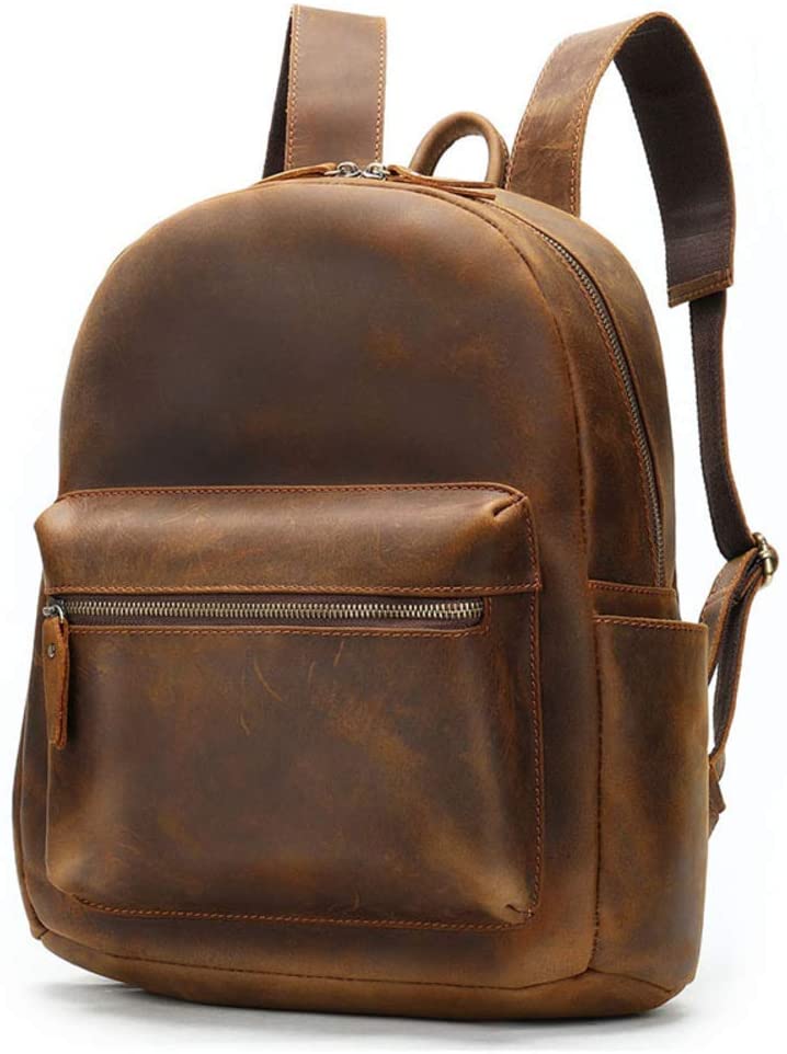 Leather Backpack Men Women Vintage Laptop Crazy Horse Leather Backpacks for School Bag Travel Backpack Male Bag