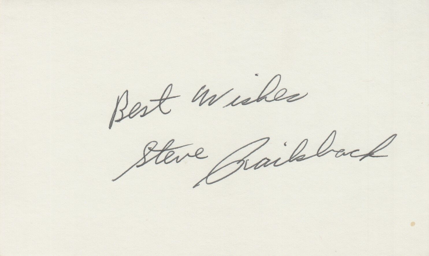 STEVE RAILSBACK hand-signed 3x5 card - UACC RD COA - authentic - NICE AUTOGRAPH