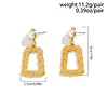 Simple Square Pearl Earrings