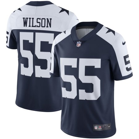 Youth Dallas Cowboys #55 Logan Wilson Esch Navy Color Rush Vapor Limited Stitched Jersey LXVU