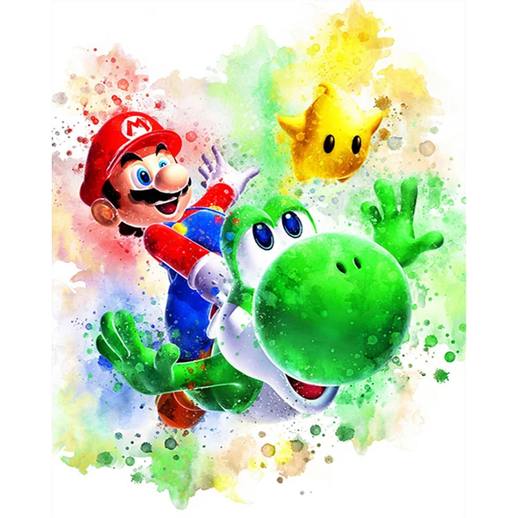 Super Mario And Yoshi - Printed Cross Stitch 11CT 40*50CM