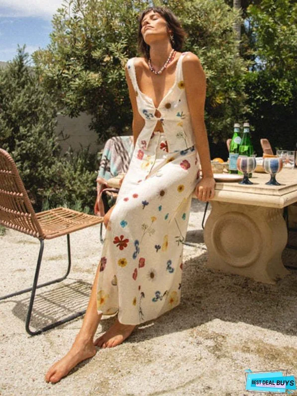 Fashionable Button Placket Lace Back Strap Tank Top