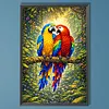 Parrot Full DIY 5D Round Drill Diamond Art Kits Large Size 40*60cm Diamond Dots Paintings Picture Arts Craft Diamond Crystal Rhinestones Painting Kits for Adults/Beginners Gift Home Decor