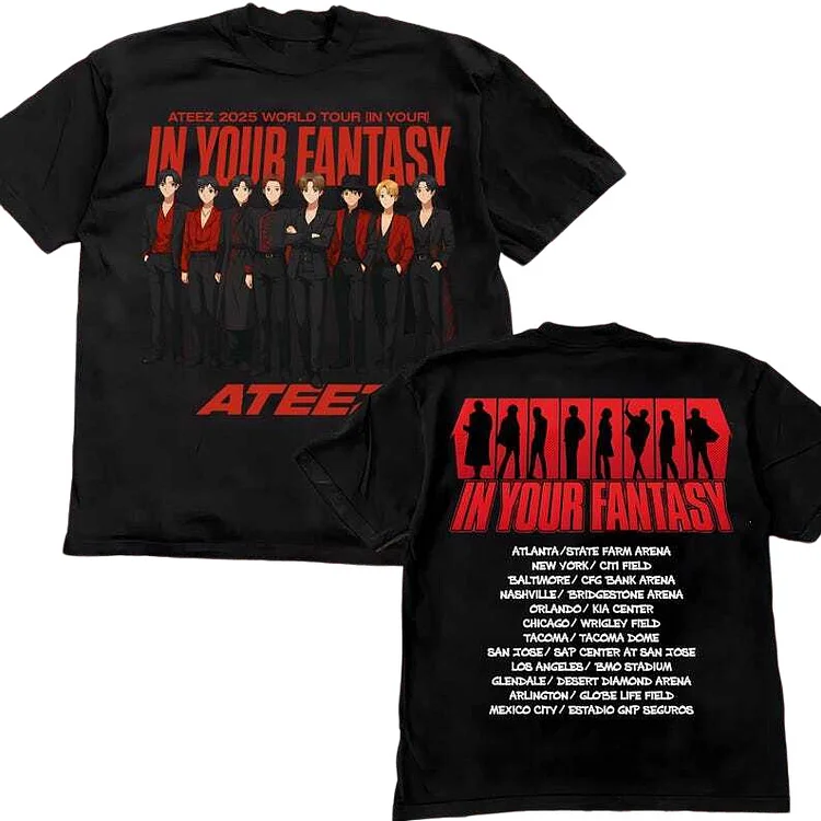 Ateez 2025 World Tour in Your Fantasy Cartoon Cute T-Shirt officialateezshop