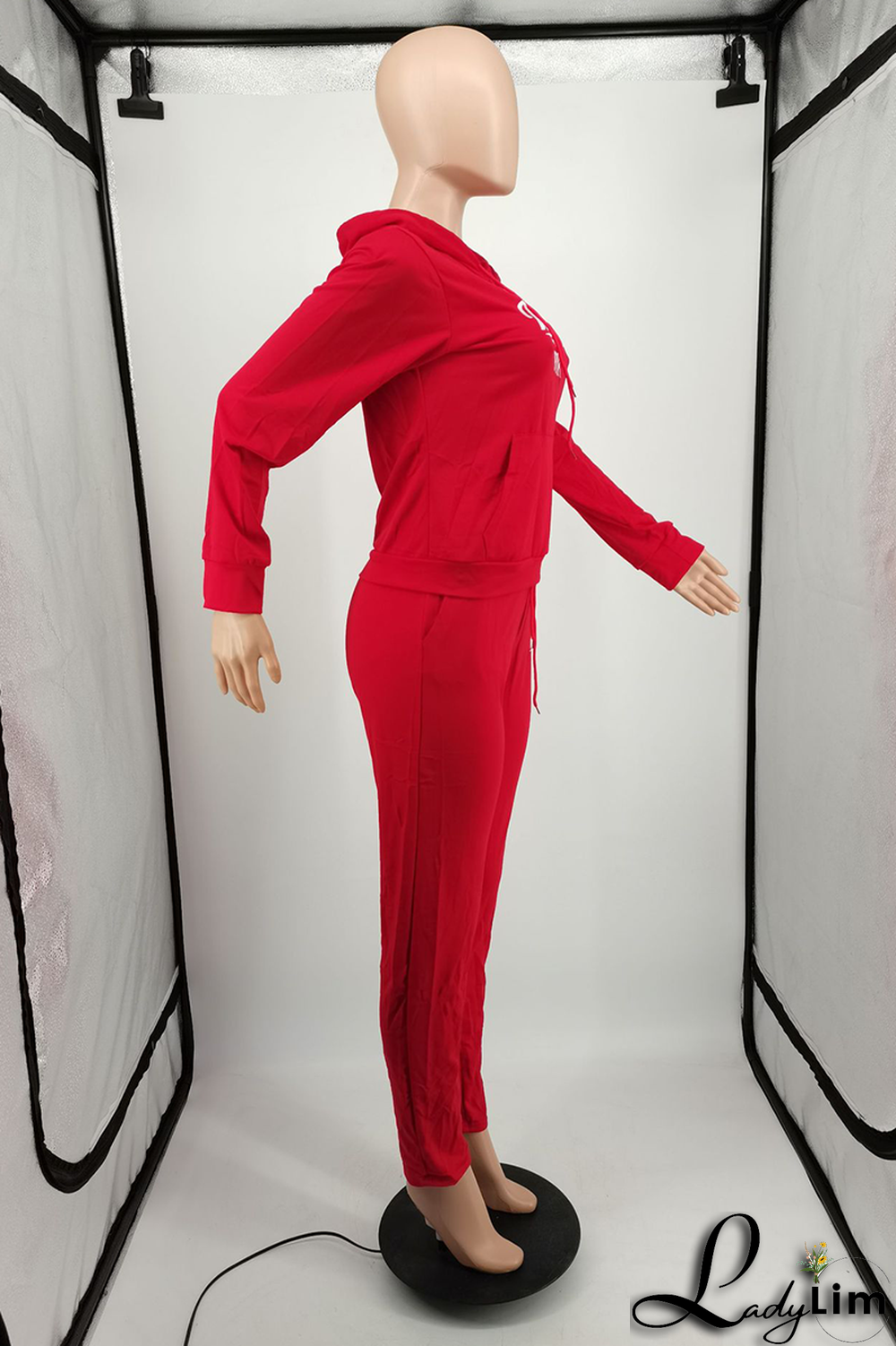 Grey Casual Print Patchwork Hooded Collar Long Sleeve Two Pieces