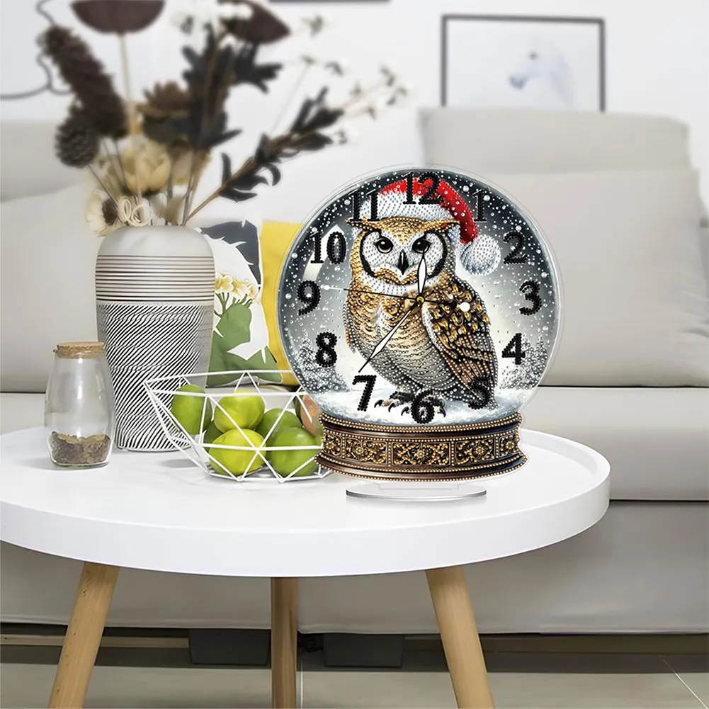 Christmas Crystal Ball Design 2D Flat Acrylic DIY Diamond Painting Clock Kit