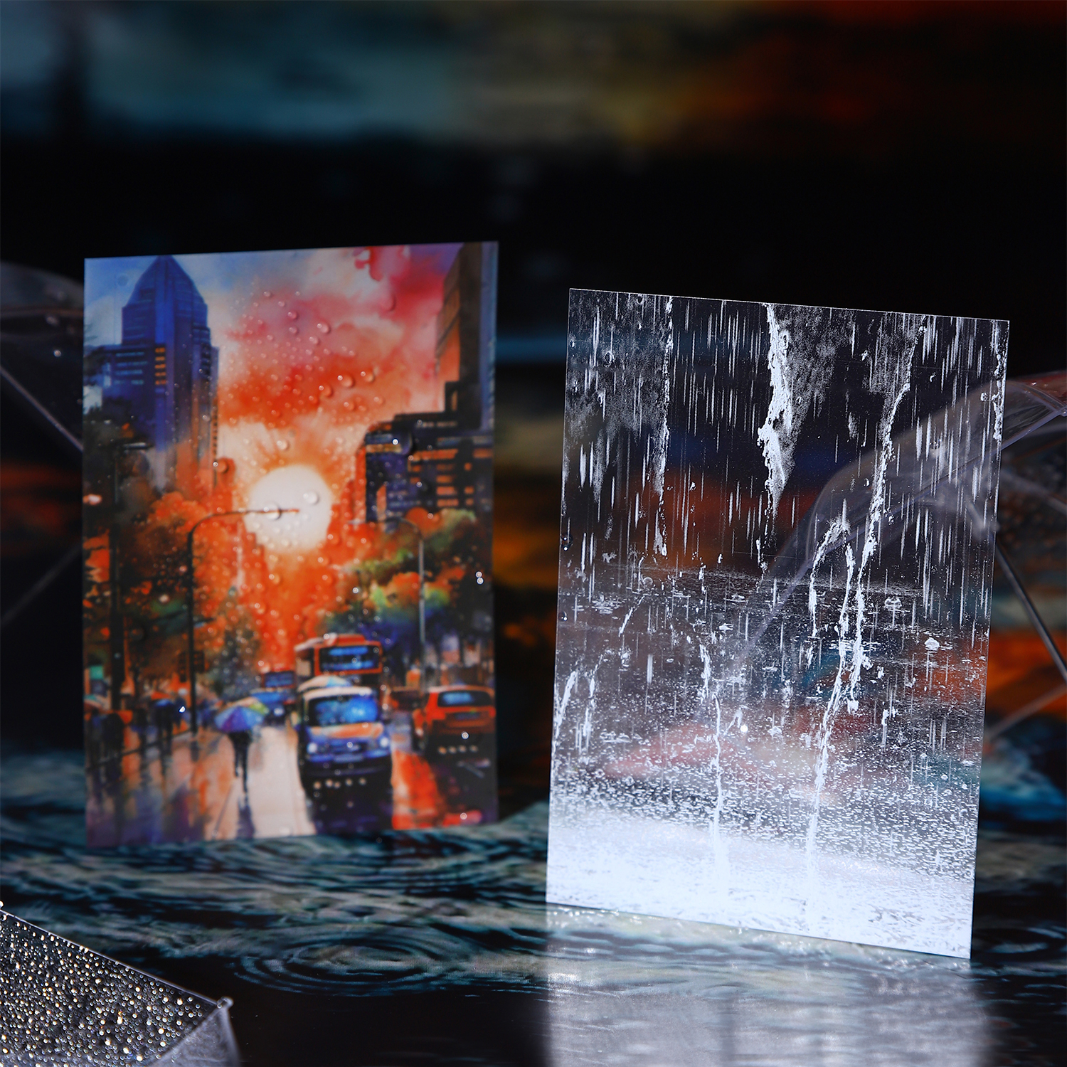 PET 스티커북 - After Rain 시리즈 빈티지 식물 비 거리 풍경