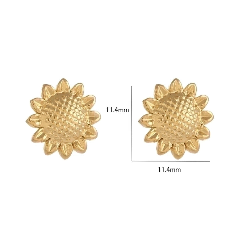 1 Pair Casual Minimalist Sunflower Heart Shape Butterfly Stainless Steel 18K Gold Plated Ear Studs