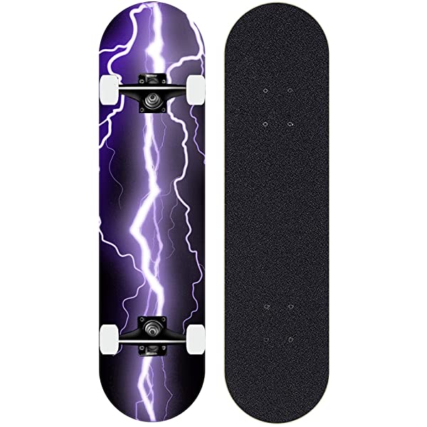 geeignet f/ür Kinder Erwachsene Konkaves Doppelpedal-Skateboard mit Einer Tragf/ähigkeit von 150 kg Jungen und M/ädchen Skateboard Blitz