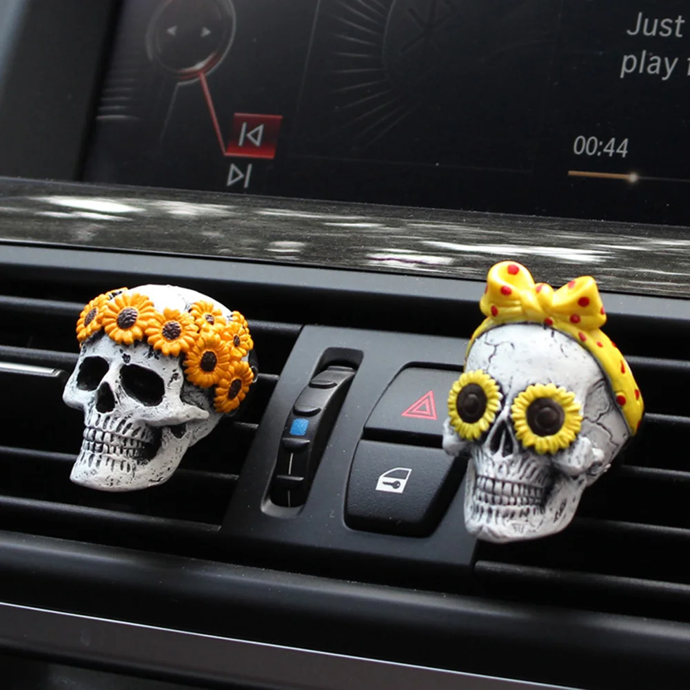 Ghost Head Aromatherapy Set Car Interior Air Vent Skull Smell Diffuser Clip
