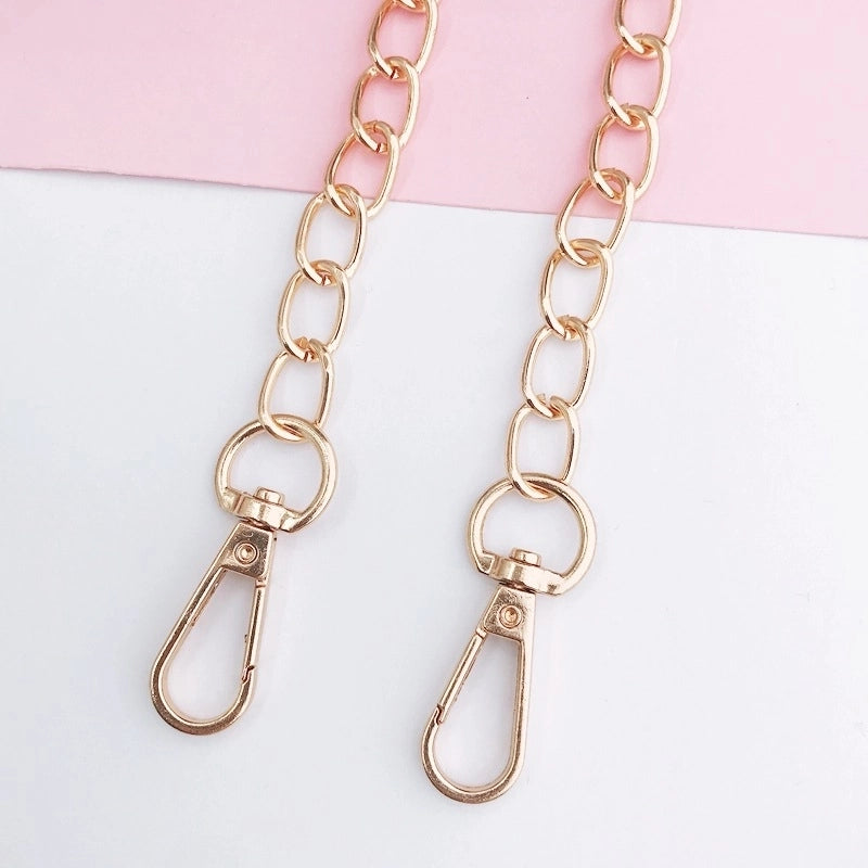 Metal Bags Chain Girls Slung Over One Shoulder Phone Cover Lanyard Lanyard Lobster Buckle 110cm Gold Iron Chain Shoulder Strap