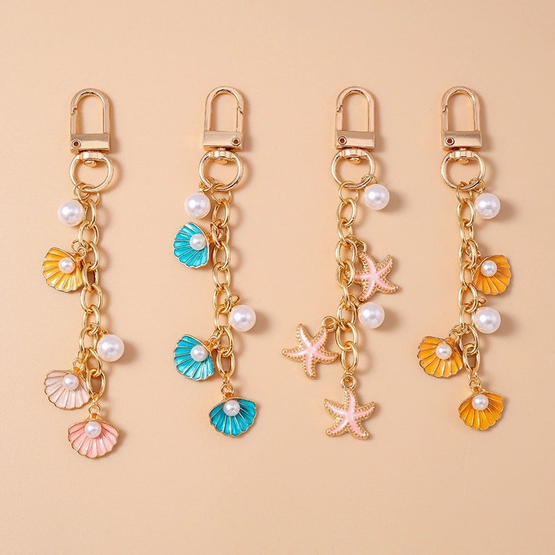 Casual Cute Marine Style Starfish Shell Alloy Inlay Resin Keychain